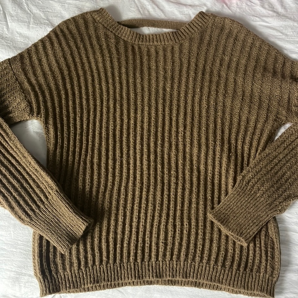 Comfy Brown Knitted Sweater, S